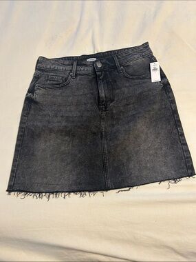 Old Navy Washed Black Denim Mini Skirt